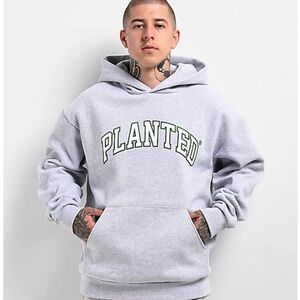 Planted Varsity Logo Grey Hoodie size medium